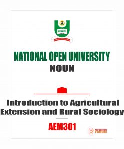 AEM301 - Introduction to Agricultural Extension and Rural Sociology (october-2019)