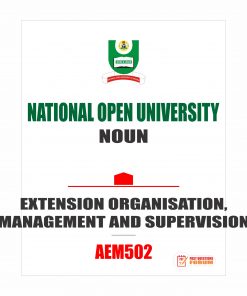 AEM502 - EXTENSION ORGANISATION, MANAGEMENT AND SUPERVISION (october-2019)