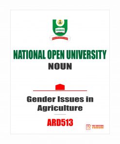 ARD513 - Gender Issues in Agriculture (october-2019)