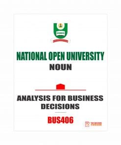 BUS406 - ANALYSIS FOR BUSINESS DECISIONS (2020)