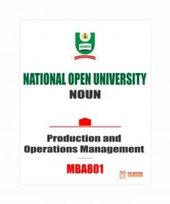 MBA801 - Production and Operations Management (2020)