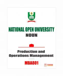 MBA801 - Production and Operations Management (2020)