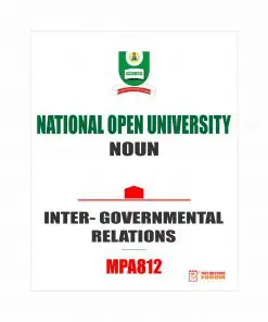 MPA812 - INTER- GOVERNMENTAL RELATIONS (october-2019)