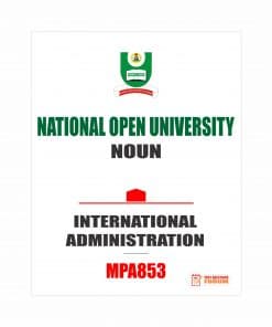 MPA853 - INTERNATIONAL ADMINISTRATION (october-2019)