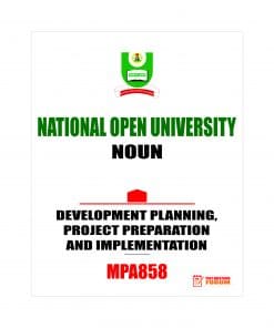 MPA858 - DEVELOPMENT PLANNING, PROJECT PREPARATION AND IMPLEMENTATION (october-2019)