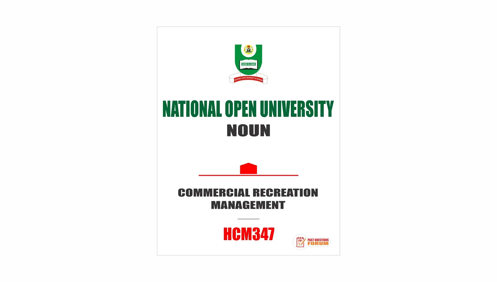 Commercial Recreation Management