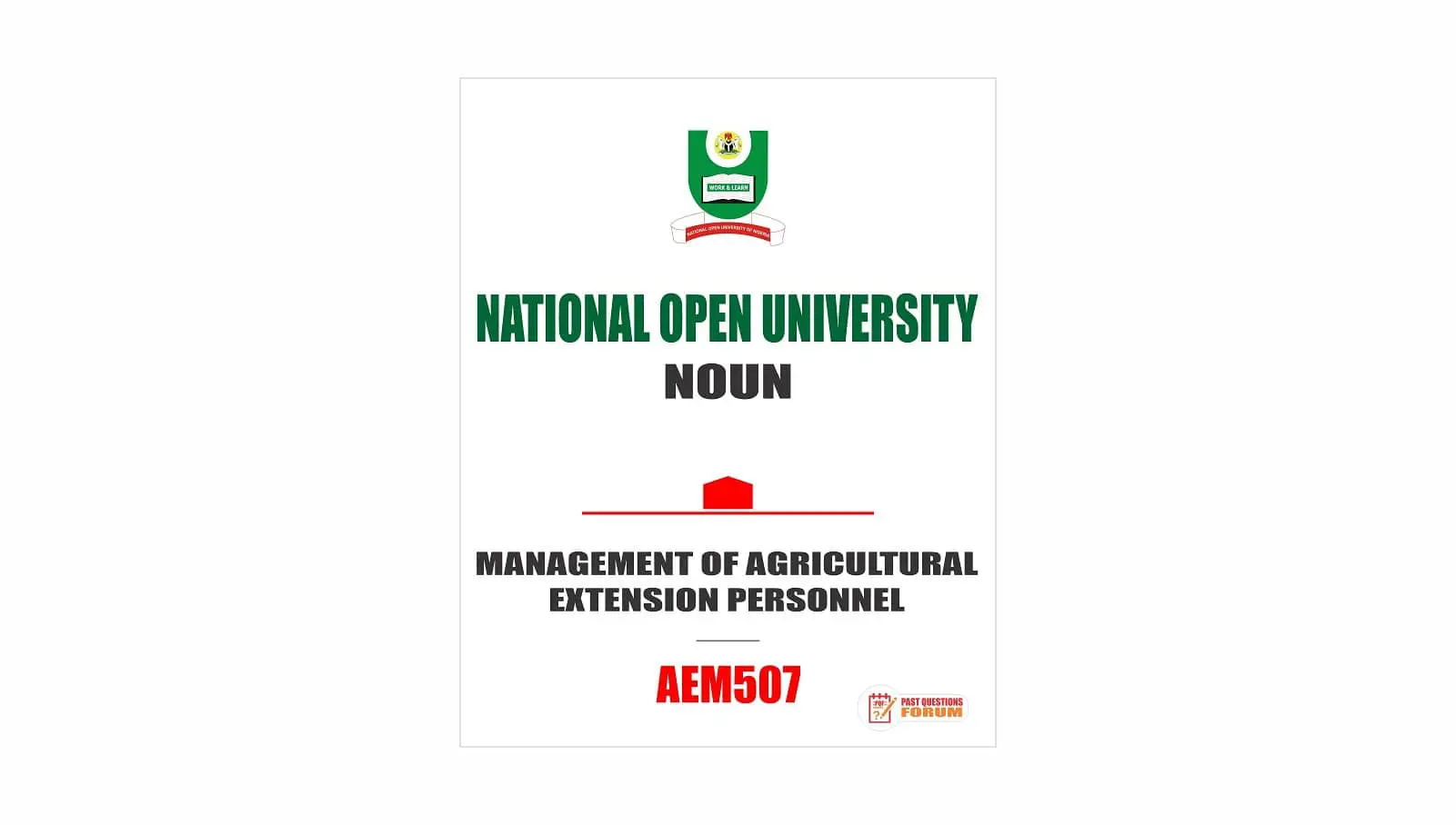 AEM507 - Management of Agricultural Extension Personnel (october-2019)