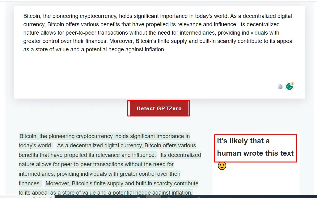 Use of AI Content Detector